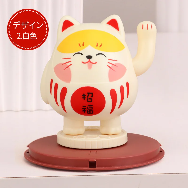 Wholesale Souvenir Dharma creative shake hand white maneki neko Chinese Home Decoration white lucky cat Bodhidharma