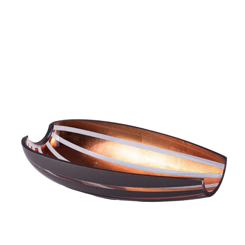 Artistic Black and Gold Gradient Glass Ornament, Multi-purpose Tray, Home Soft Decoration Plate