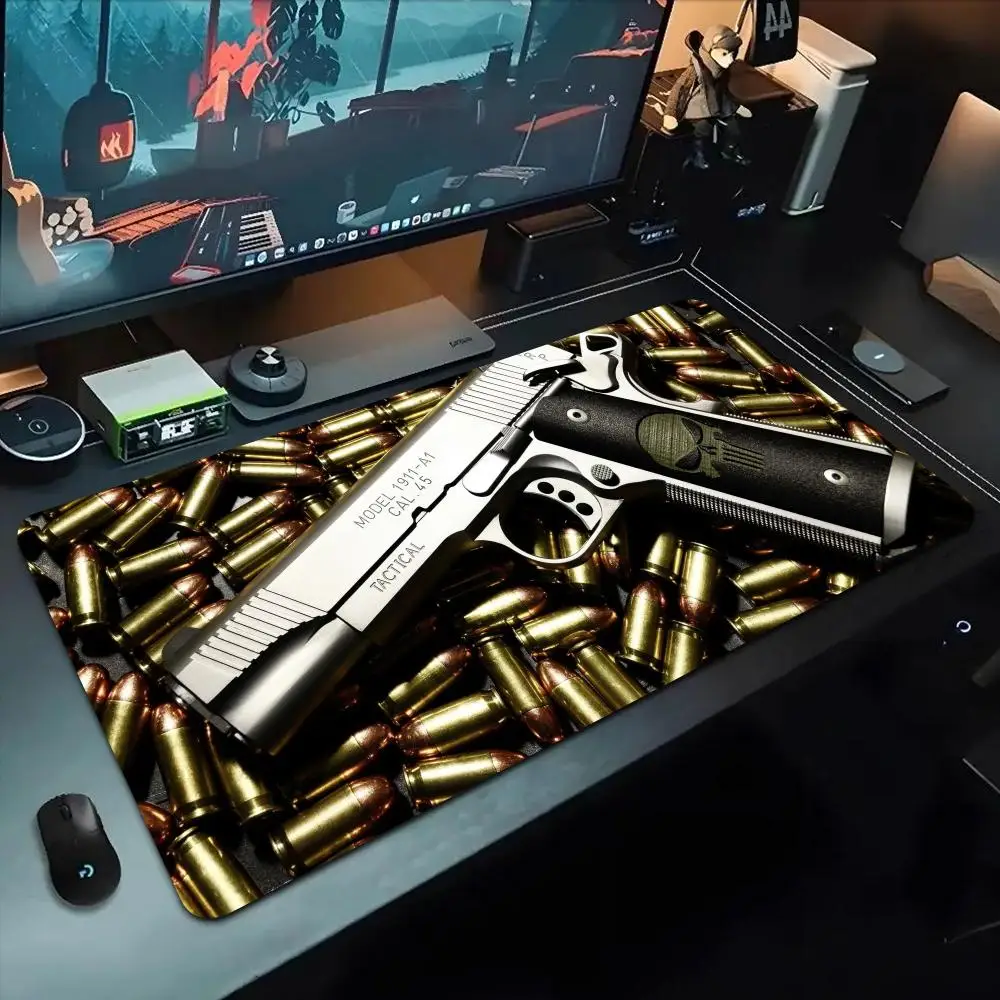 

cool pistol Mouse Pad 500X1000 mm Large Gaming Mousepad Gamer XL Rubber Otaku Keyboard Pad Laptop Desk Mat