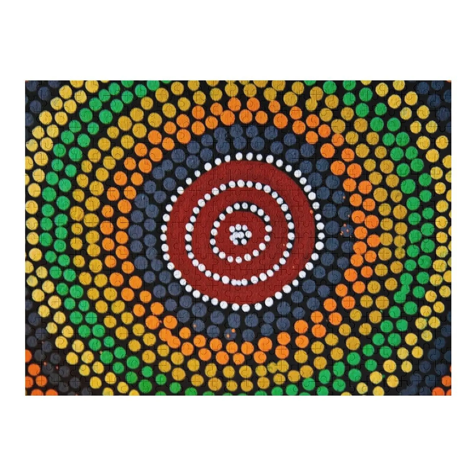 Impresionante rompecabezas de arte de puntos aborigen, nombre de madera personalizado, objeto de bebé personalizado, rompecabezas de regalo personalizable
