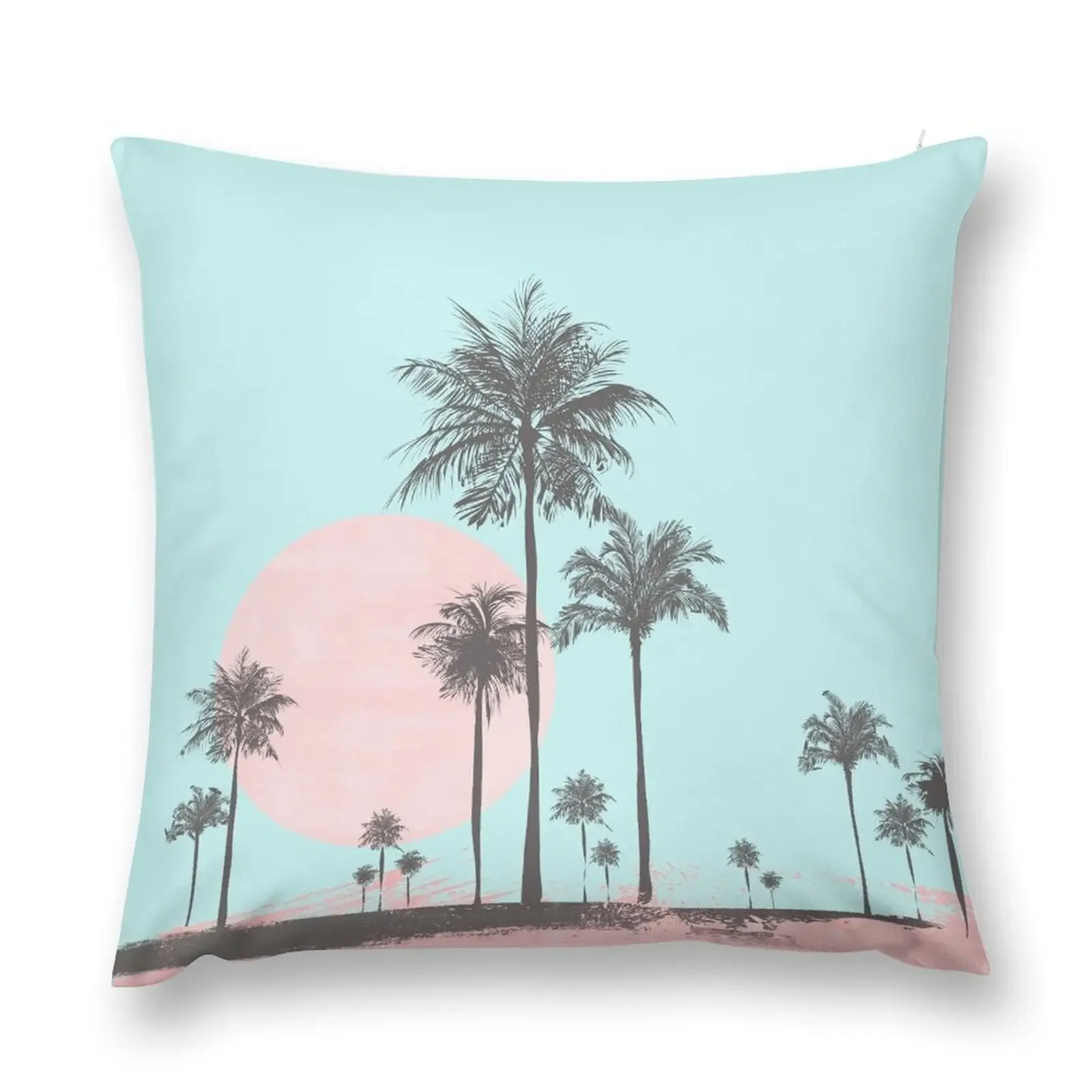 

Pastel colors tropical beach palm tree sunset Throw Pillow Sofa Covers For Living Room pillow cover luxury pillow