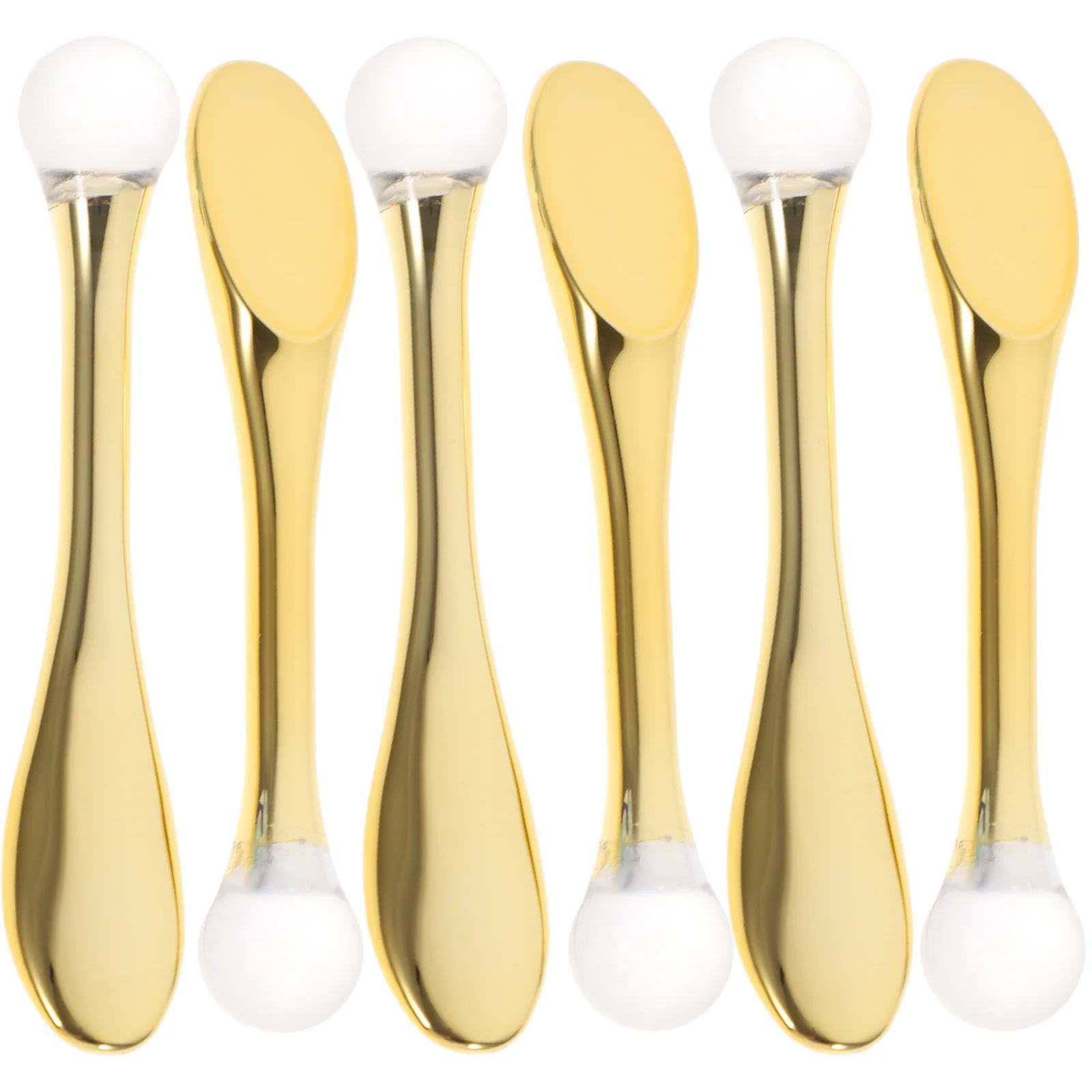 

6 Pcs Spoon Facial Scroll Wheel Eye Massager Cream Scoop Face Spoons Golden Makeup