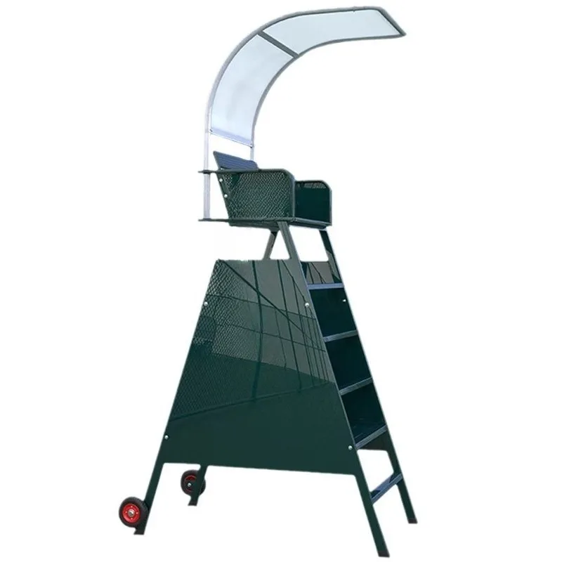 Think competition tennis court referee chair with wheels movable blue and white