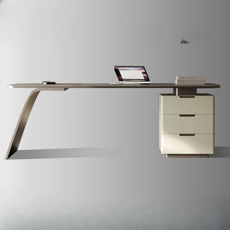 

Итальянский легкий роскошный письменный стол из каменной плиты, простой домашний рабочий стол, компьютерный стол, офисный письменный стол