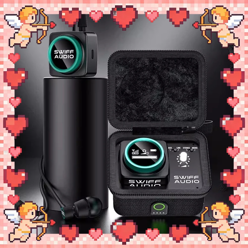 

Наушники-мониторы SWIFF WX520 с низкой задержкой, стерео, микрофон CUE, мини-наушники, LED-дисплей, функция CUE, идеально подходят для подарков.