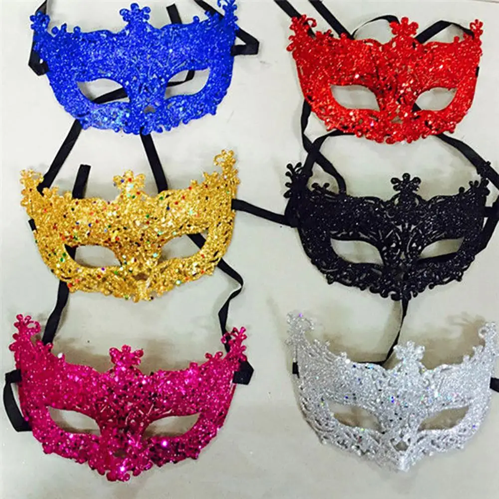 

Glitter Anime Cosplay Mask Masquerade Face Cover Exquisite Prom Party Costume Halloween Ribbon Mask Nightclub Queen Eye Mask