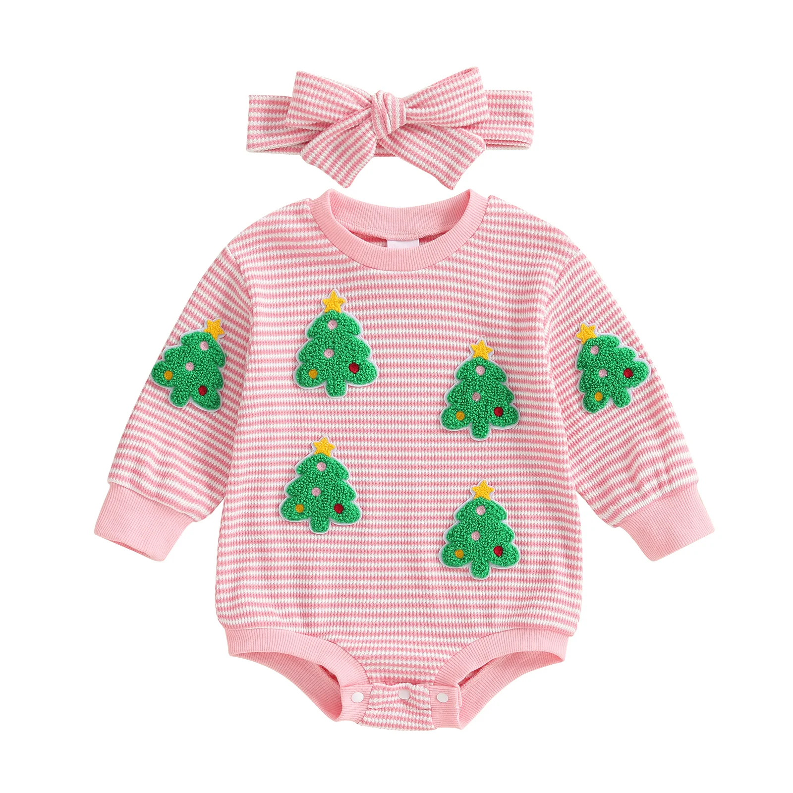 ملابس احتفالية للعطلات للفتيات الرضع مع ملابس داخلية مزينة لرجل الثلج سانتا كلوز وعصابة رأس متطابقة #5