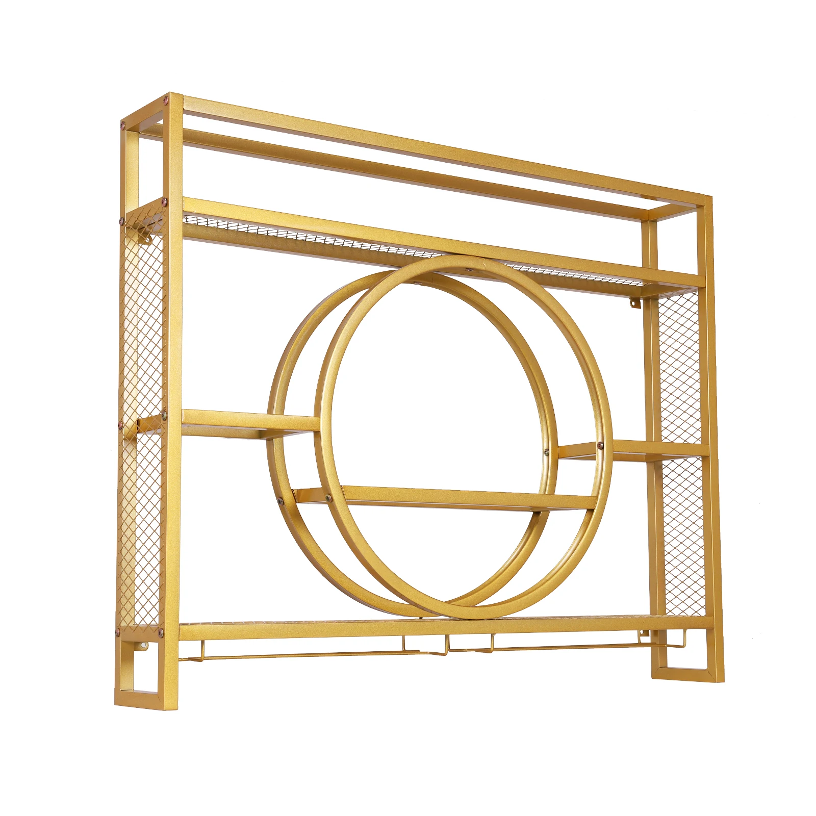 

Wine Storage Rack Metal Wine Rack Wall Mounted 3 Tier with LED Light with Wine Glass Holder for Home Bar Dining Room & Kitchen