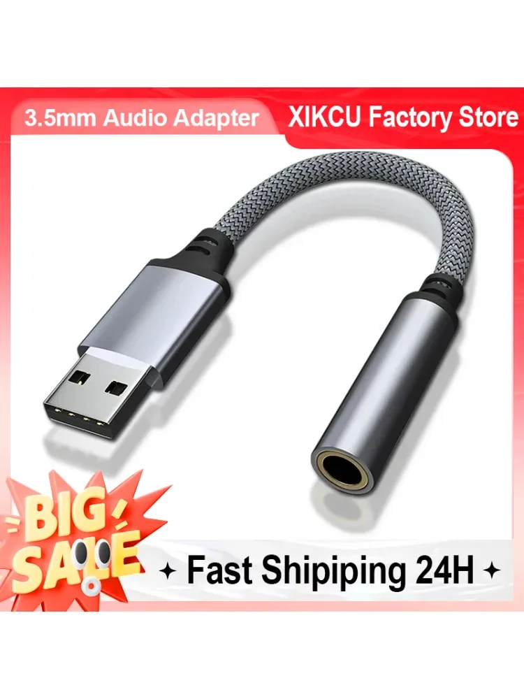 Carte son externe USB femelle Jack 3.5mm, adaptateur Audio, casque, microphone, adaptateur sonore pour PC portable, câble Audio USB vers 3.5mm