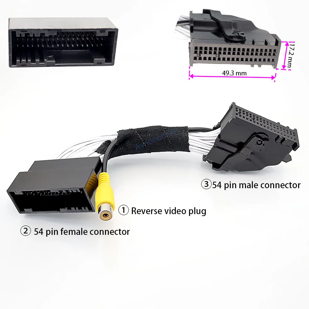 Camera Connector Cable For Ford Kuga Transit Fusion Escape Fiesta Rear View Camera Input Harness wire APIM Sync 2 3 With RCA