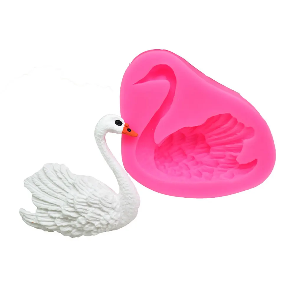 Silicone World Swan Shaped Silicone Mold Sugar Flipping Chocolate Cake Mold DIY Handmade Soap Decoration Tools Baking Mold