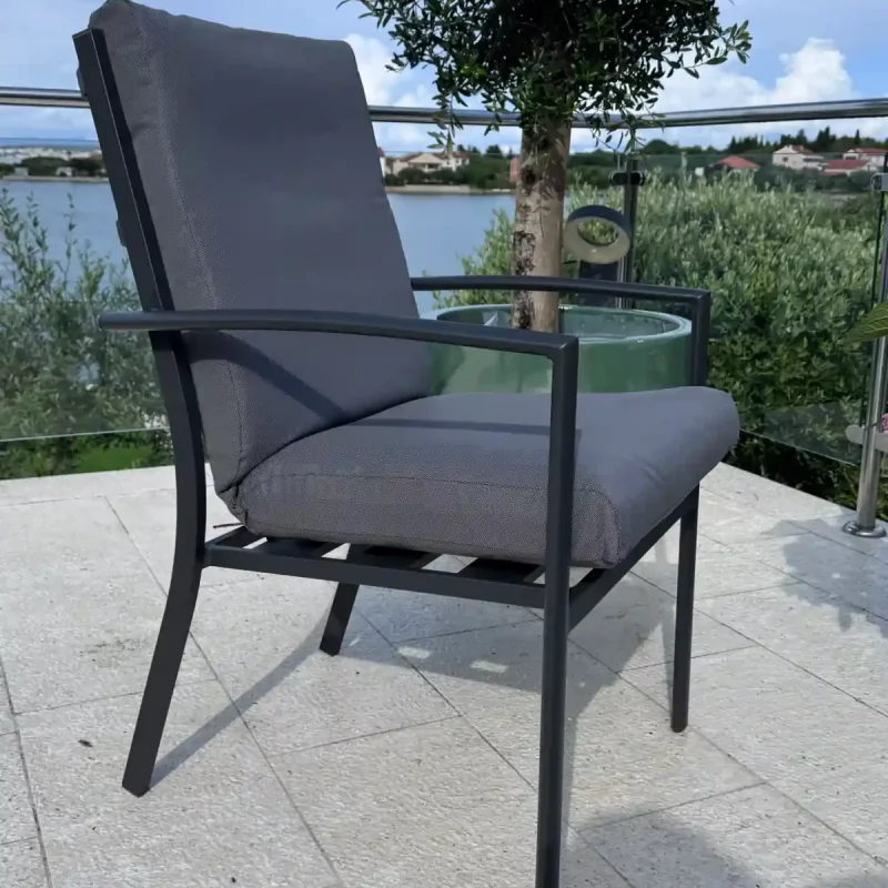 Modern All-Weather Patio Aluminum Single Dining Chair for  Garden & Hotels Outdoor Stacking Chair