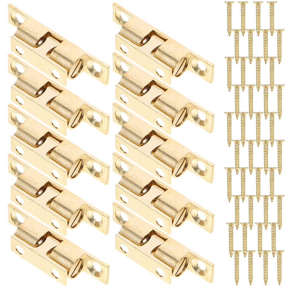 

10pcs Brass Ball Catch Latches for Cabinet Door Furniture Copper Bead Clamp Kitchen Catches Durable Anti Rust Adjustable Tension