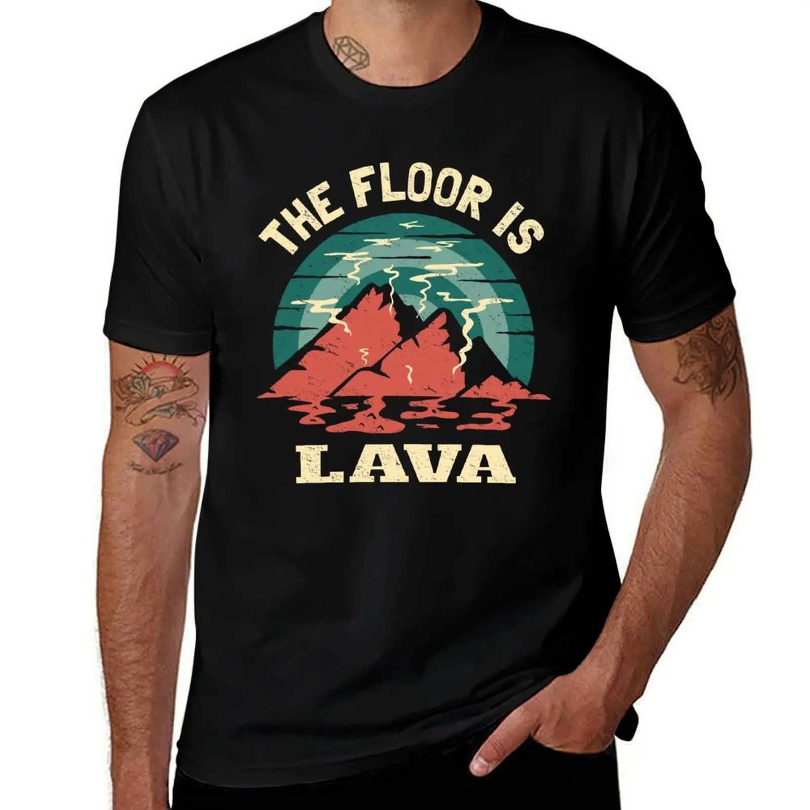 The Floor Is Lava Game Volcano - Funny Floor Game T-Shirt man t shirts cotton T-Shirt