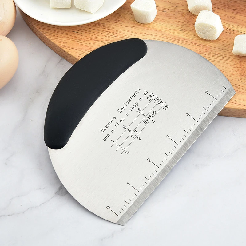 Stainless Steel Pastry Cutter Bread Pizza Dough Cutter Knife Metal Bench Scraper Cake Dough Scraper Baking Kitchen Accessories