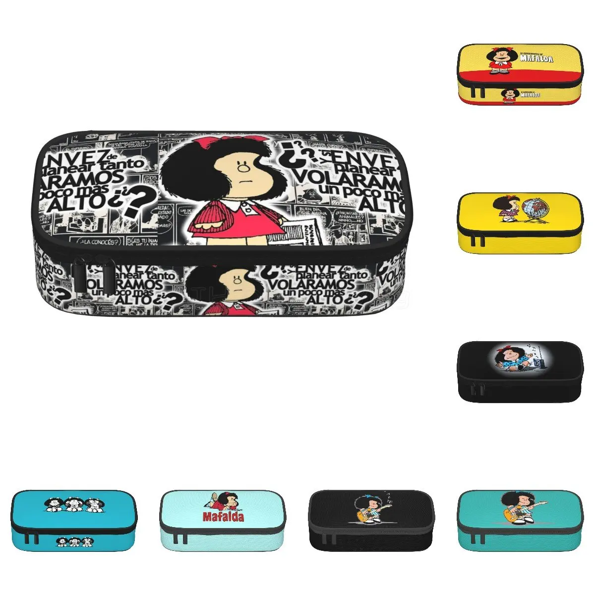 Mafalda Classic Fashion Pencil Bag borsa per cancelleria di grande capacità borsa per il lavaggio borsa per matite per studenti delle scuole medie