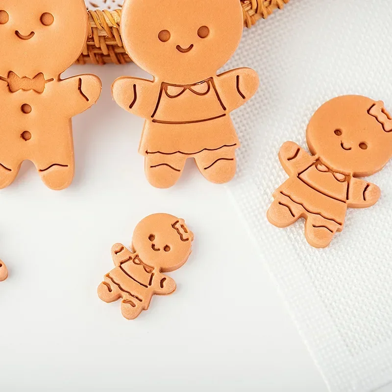 Christmas Gingerbread Man Biscuit Mold Family Baby Girl Boy Embossing Mould Baking Cutters Cookie Tools Cake Decorating Tools