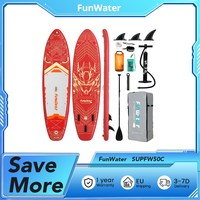 FunWater SUPFW50C, 3 Fins, EVA Anti-Skid, Bungee Rope for Stable Adventures, 13.3kg Weight, 200kg Capacity