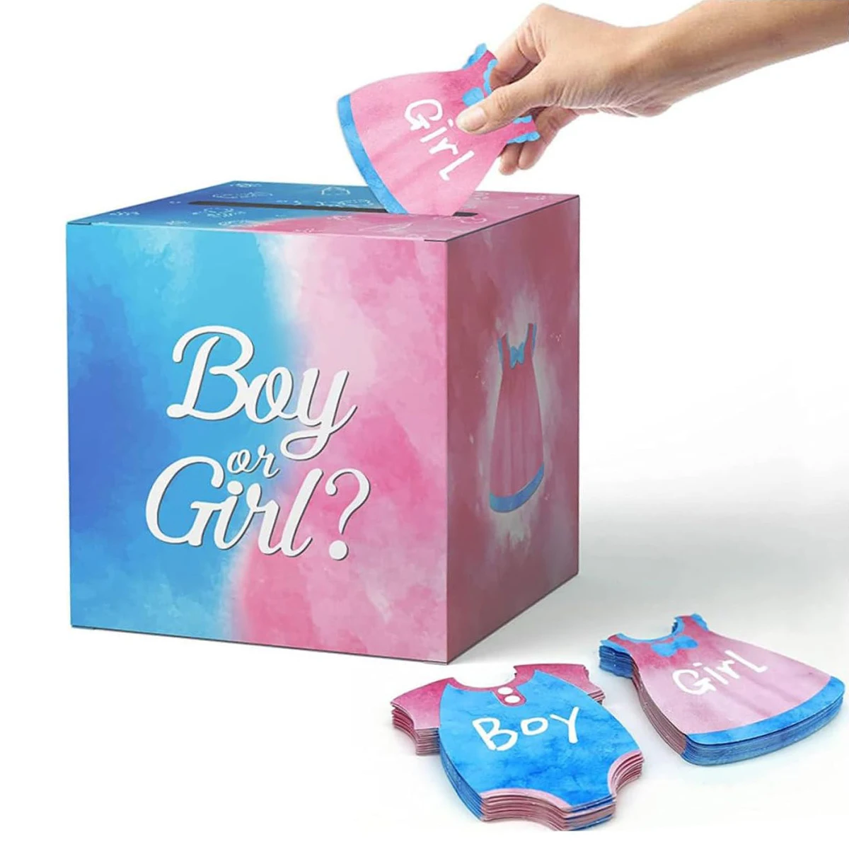 1set Blue Pink Boys And Girls Baby Gender Reveal Voting Box Voting Game Baby Shower Game Wedding Party Home Supplies Accessories