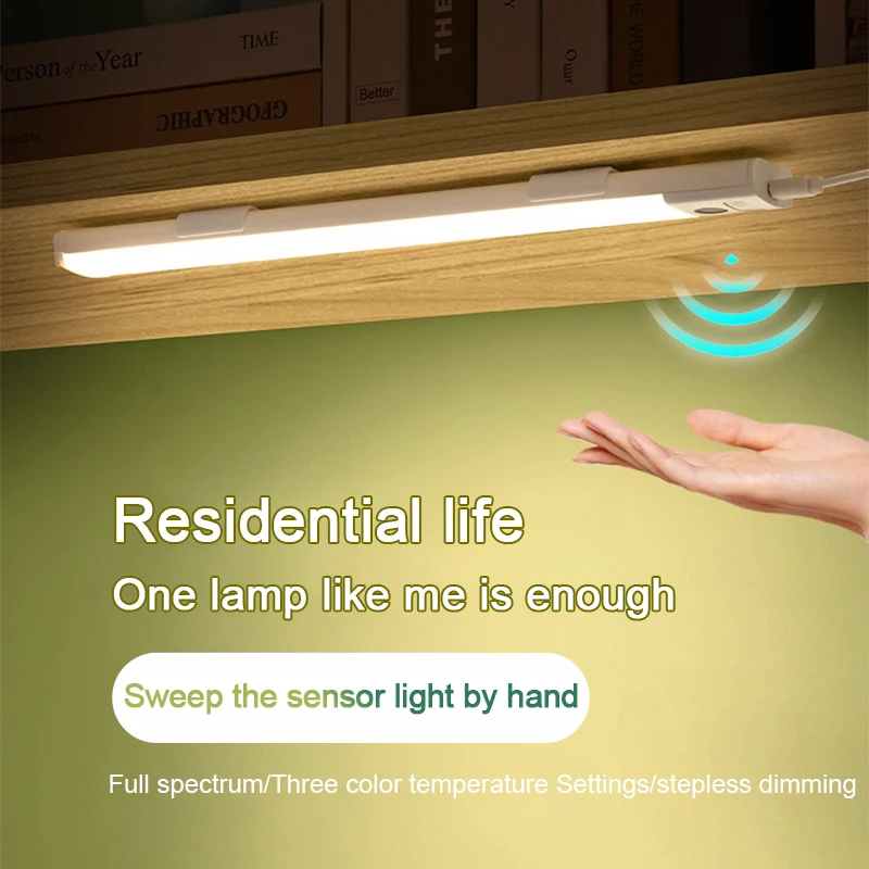 

30/40CM LED Cabinet Light PIR Motion Hand Sweep Sensor Night Lights USB Plug For Kitchen Bedroom Closet Bedside Night Lamp