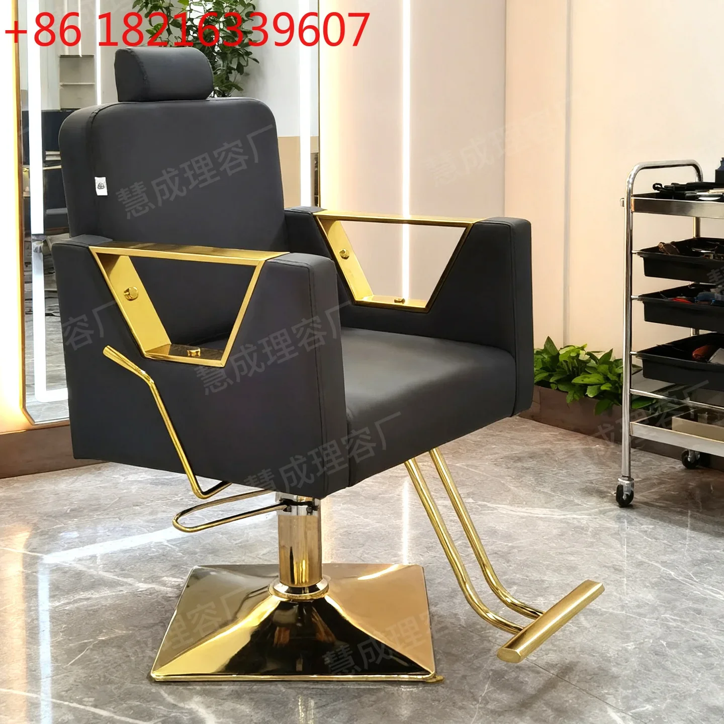 Shave down chair perm area stainless steel hair cutting stool