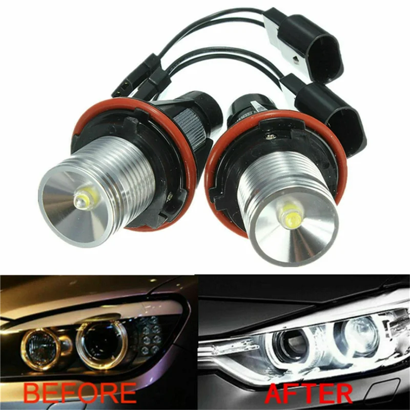 

4Pair 8000K White LED Angel Eye Marker Halo Light Bulbs Lamps For BMW E39 E53 E60 E63 E64 E66 E87 5 6 7 X3 X5