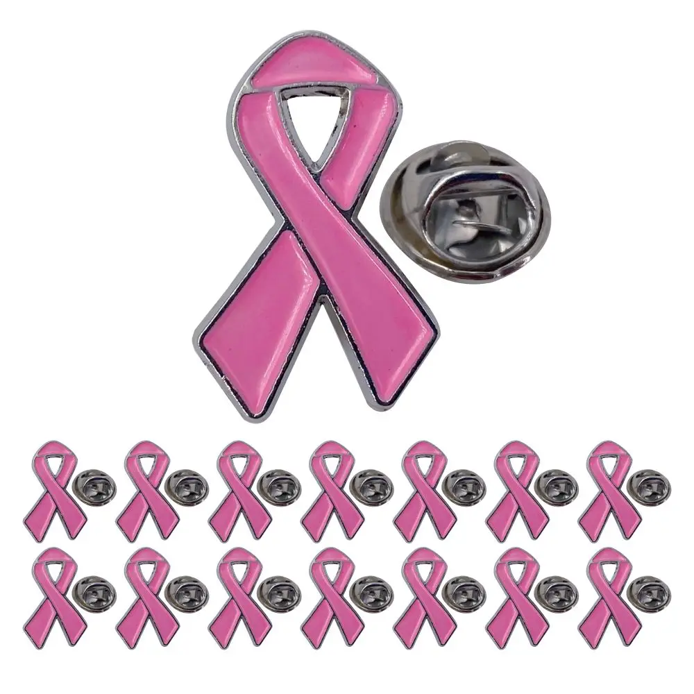 5/10/50/100 Pack Pink Ribbon Breast Cancer Awareness Lapel Pins