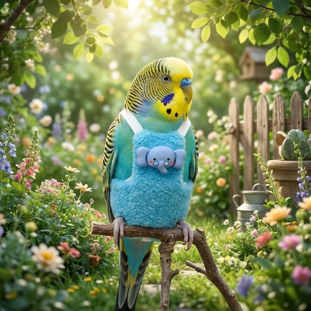 Adjustable Winter Parrot Flight Suit Escape-Proof Snap-Closure Bird Flight Suits Cartoon Design Comfortable