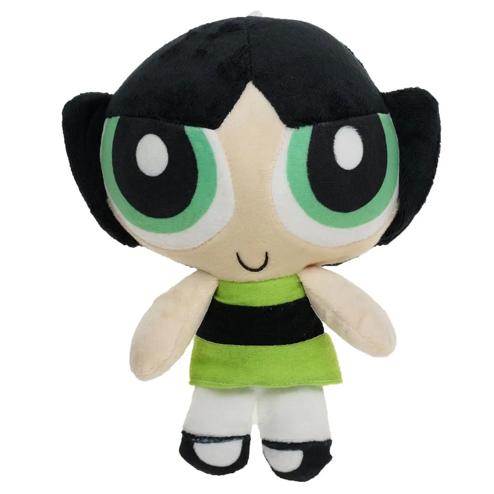 Original The Powerpuff Girls Cartoon Plush Doll Buttercup Bubbles Blossom Cute Kawaii Fluffy Stuffed Toy 25cm