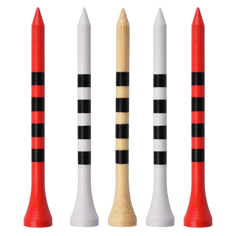 100pcs Bamboo Golf Tees - Eco-Friendly Professional Golf Tee Set Durable & Smooth Swing, Perfect for Golf Training & Competition