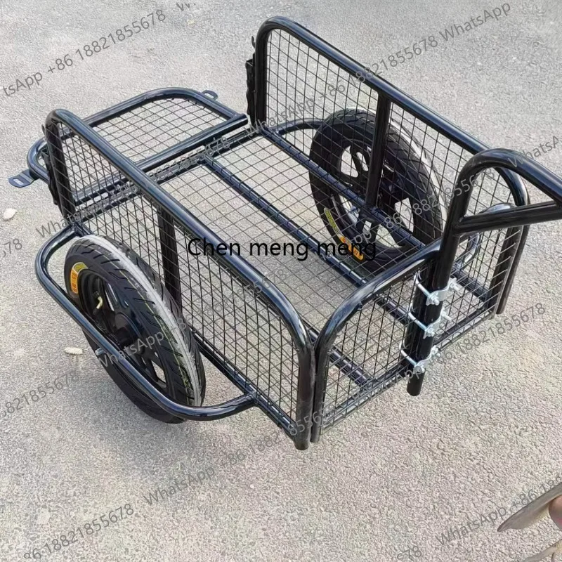 

Multi-Purpose Cargo Trailer Bike Motorcycle &Trike Hitch Trailer for Camping Fishing Delivery Heavy Duty Load Capacity100-200kg