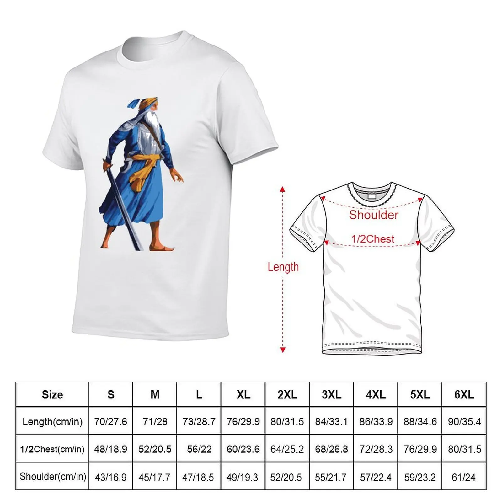 Baba Deep Singh Colour T-Shirt man t shirt cotton funny t shirts dark humor t shirt man plain T-shirt