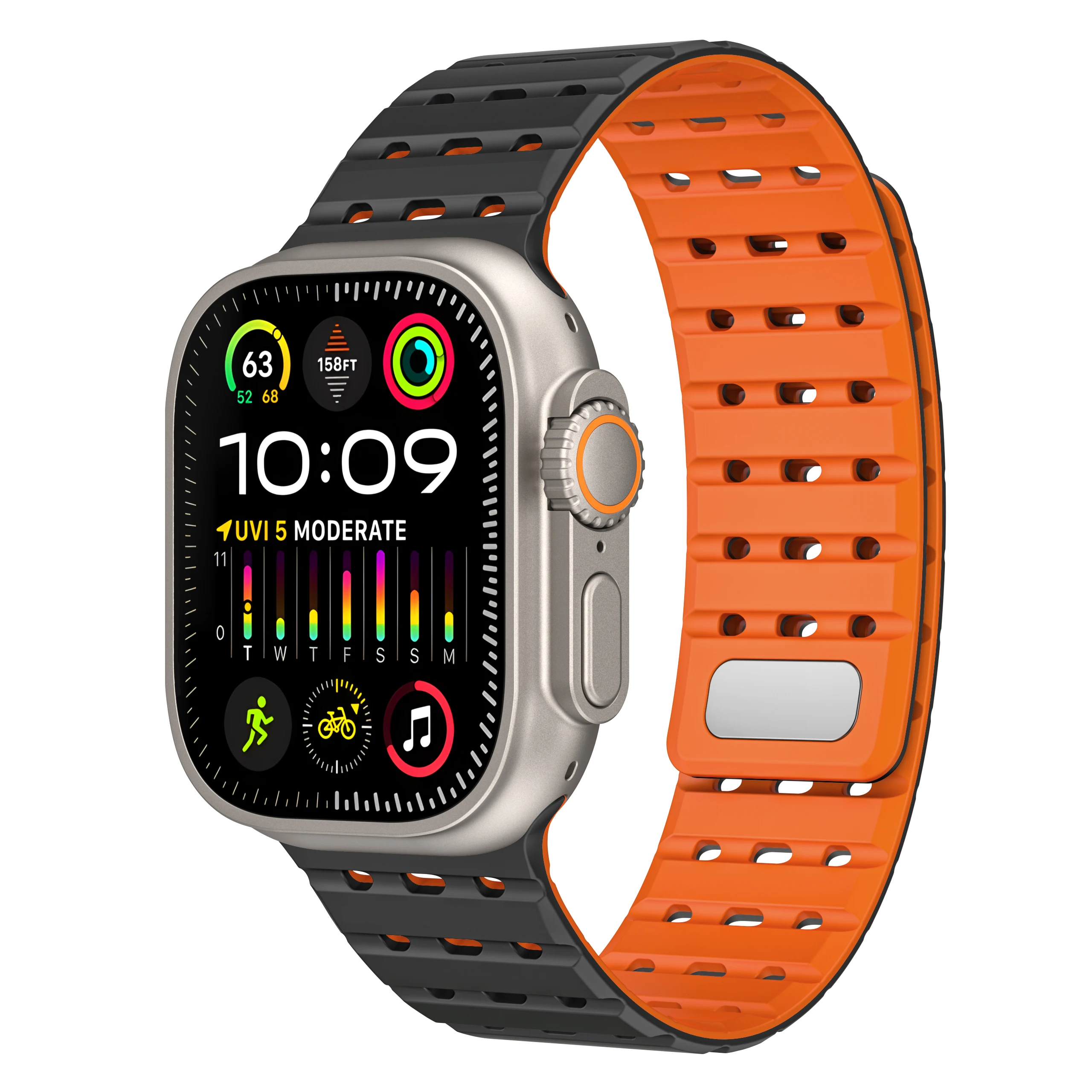 Magnetic Silicone Strap For Apple Watch Band 44mm 46mm 42mm 49mm 45mm Correa Belt Bracelet iWatch Series 11 10 9 8 7 SE Ultra2 3