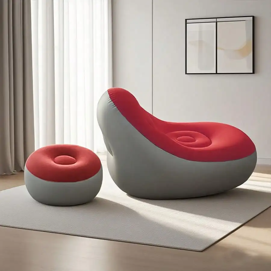 2‑Pack Thick PVC Inflatable Sofa Set, Portable Blow‑Up Couch for Camping, Beach Party, Dorm & Living Room