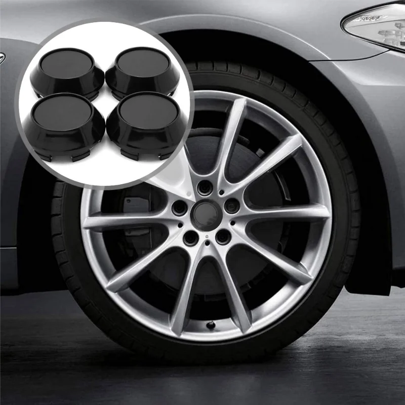 

4pcs Car Wheel Tyre Center Hub Covers Auto Wheel Center Caps Decor Black Replacement Accessories for Volvo Audi Benz
