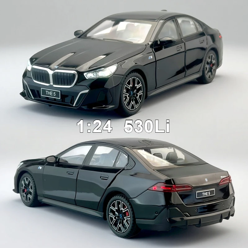 1:24 530Li 5つの豪華な合金製カーモデル、サウンドとライト、プルバック式、子供のおもちゃ、コレクターズアイテム、誕生日プレゼント