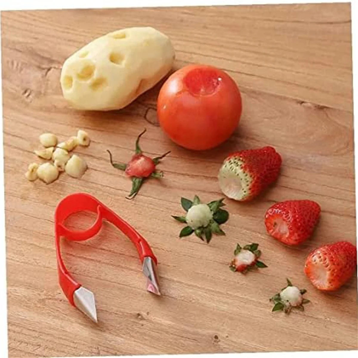 Fruit Corer Core Remover Strawberry Huller Stem Eyes Stalk Leaves Vegetable Tool for Kitchen