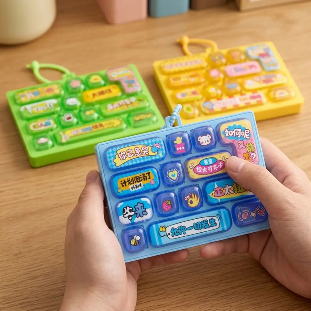 Plastic 14 Key Fidget Keyboard Charm Cartoon Animals Mini Keyboard Bag Charm Press-Type Clear Key Sounds