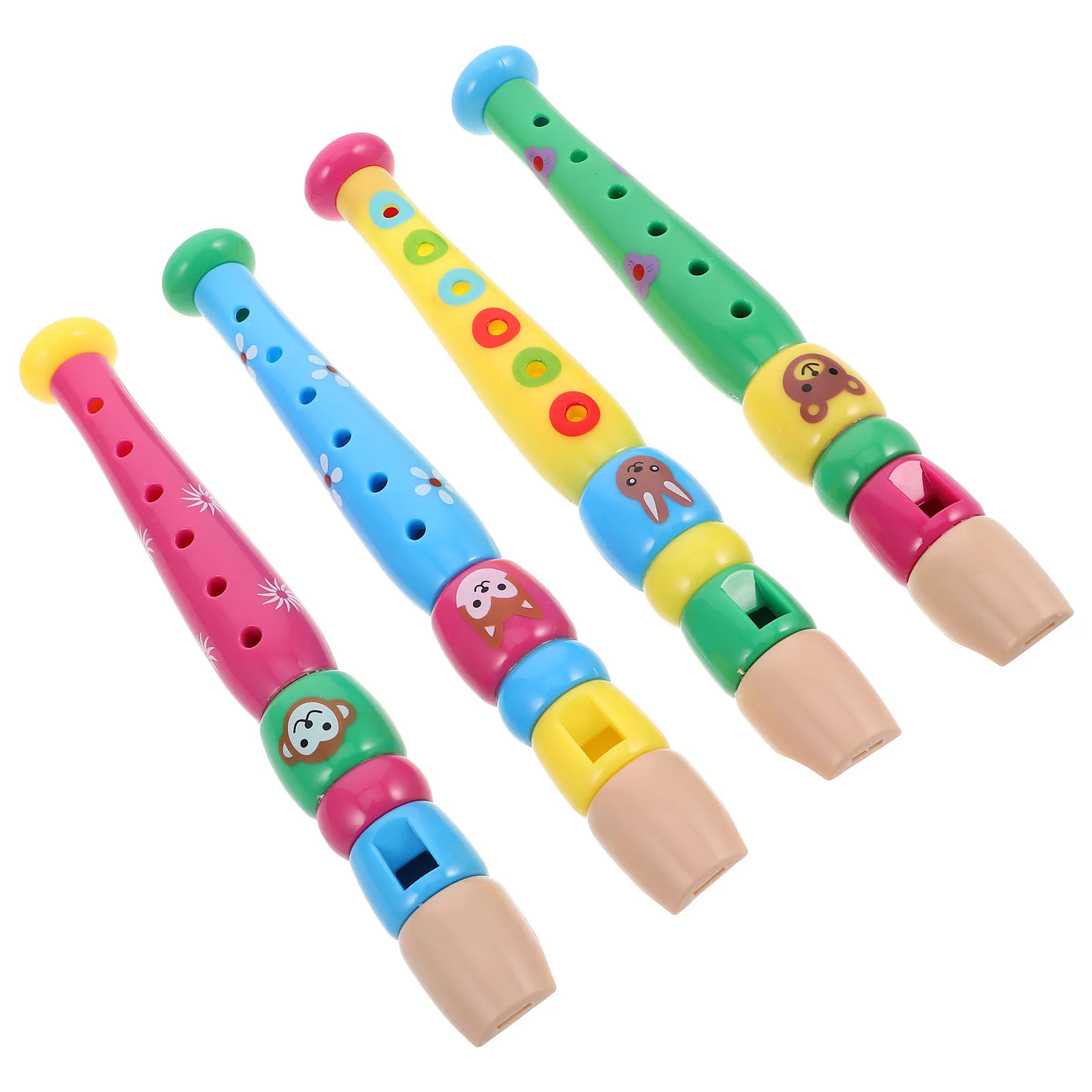 

4pcs Kids Recorder Plastic Flute Musical Instruments Lightweight Easy to Hold for Beginners Toy Clarinet