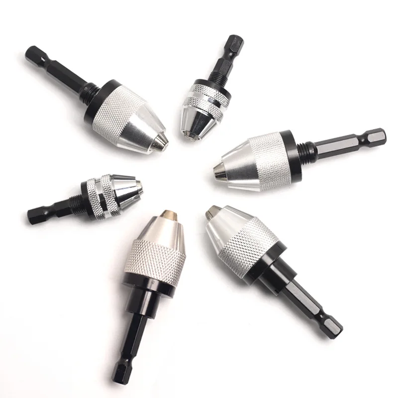 0.3mm-6.5mm Drill Chuck Keyless Impact Driver Adaptor Screwdriver Head Micro Motor Clamping Hex Shank Mini Chucks Fixture