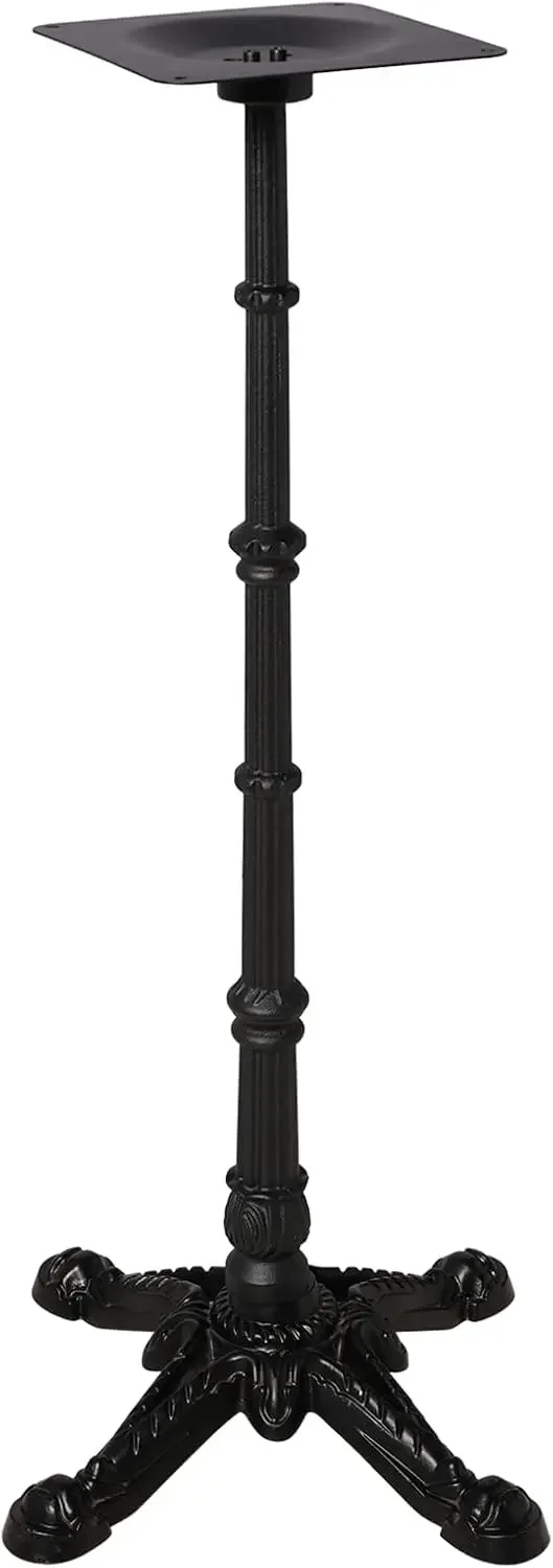 Roman Column Cast Iron Pedestal Table Base, Semi-Gloss Black, 41.3in Tall, 20.5in Base, 200kg Load Capacity, Pre-Drilled, Heavy-