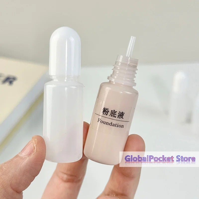 10pcs Refillable Bottles With Cap Empty Dropper Bottle Transparent Plastic Foundation Cream Travel Cosmetic Sample Containers