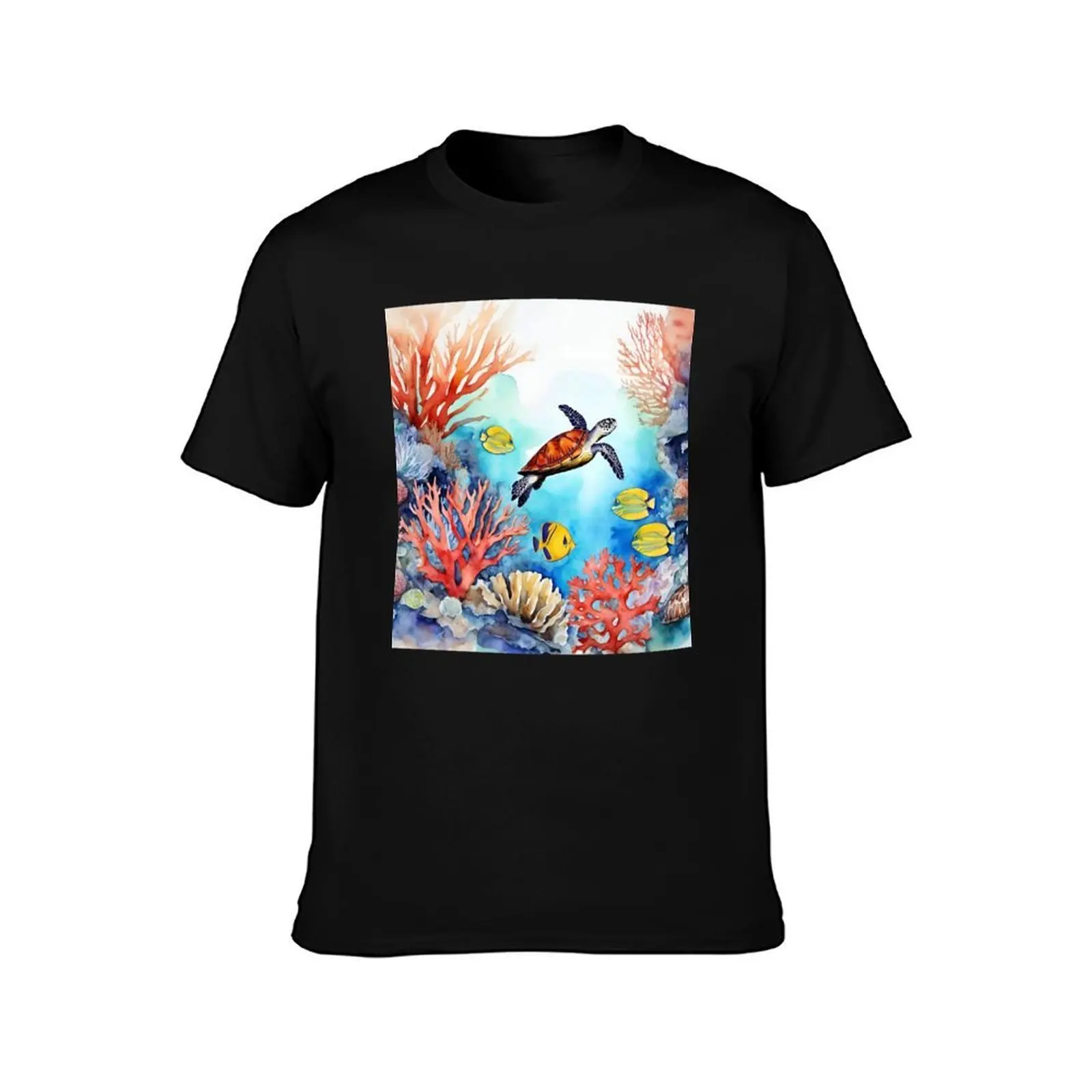 Sea life and coral T-Shirt Stretch Fabric Comfort T-Shirt