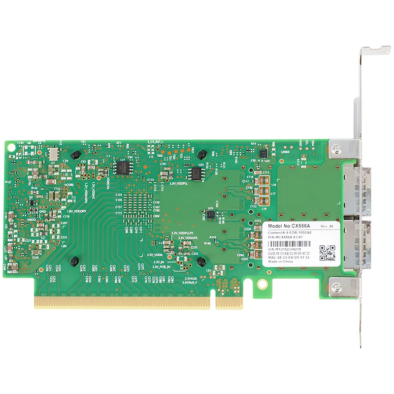 For ConnectX-5 MCX556A-ECAT Dual Port 100G Fiber Optic Network Card, CX556A Adapter for Server and Data Center Networking Use