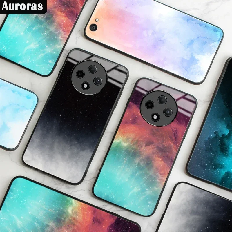 Skinlee per OPPO Reno 12F 5G Case Mirror Bright Stars Cover rigida in vetro temperato per OPPO Reno 12 Pro 5G TPU Back Case