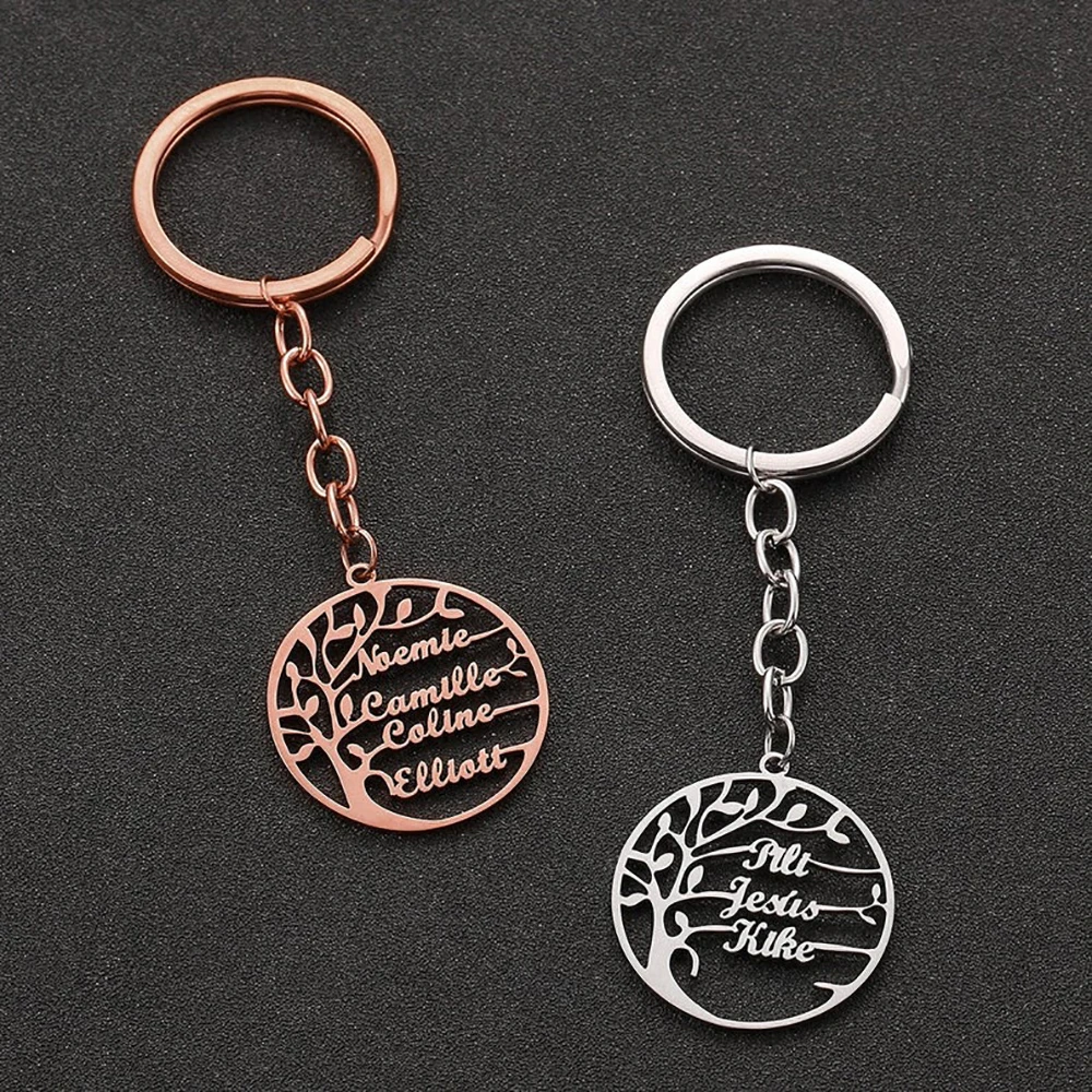 Personalisierter Schlüsselanhänger „Baum des Lebens“ mit 1-6 Namen, personalisierter Schmuck, Schlüsselanhänger für Familienmitglieder, das beste Geschenk für Mutter und Ehefrau – Detail 3