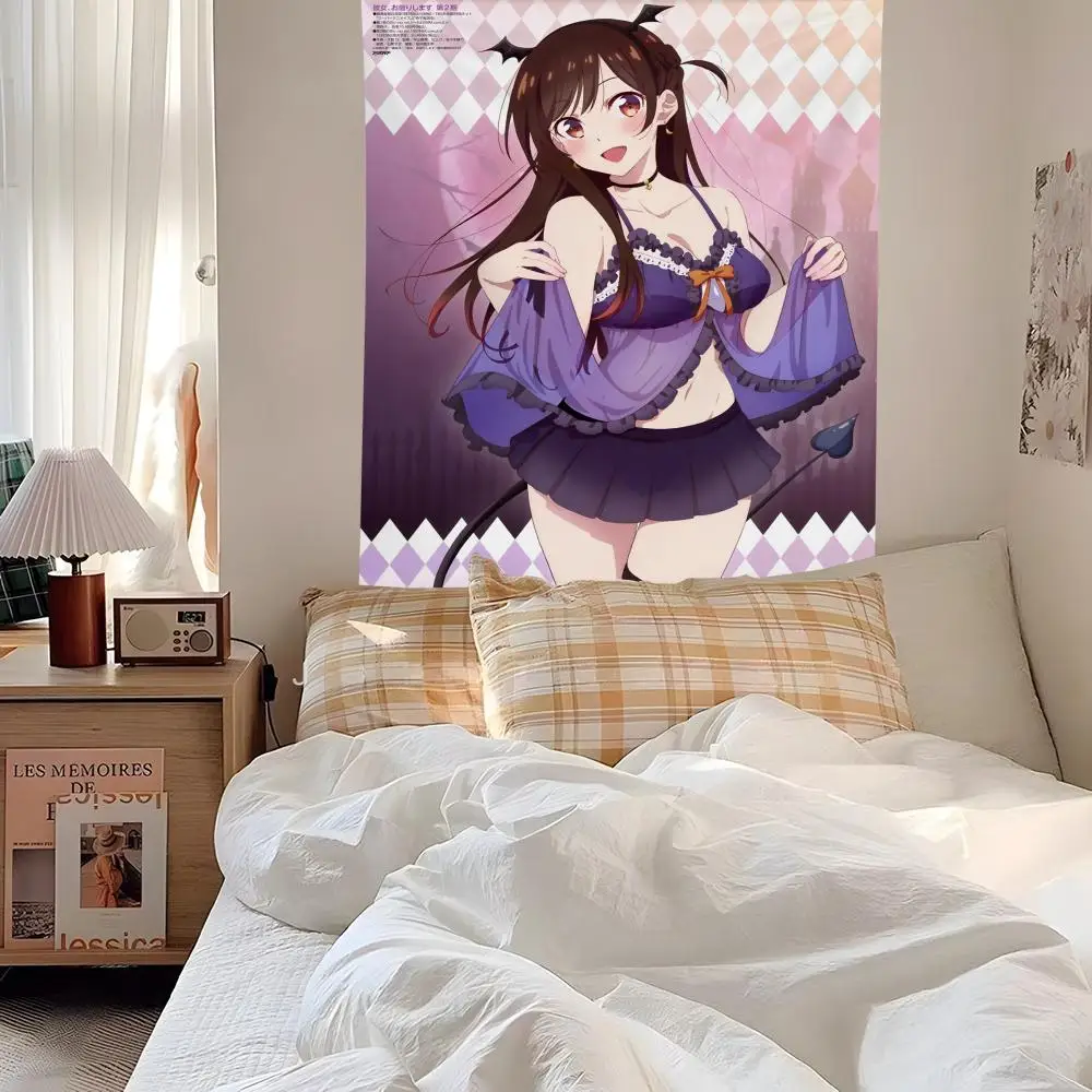 Anime Rent A Girlfriend Chizuru Mizuhara Tapestry Background Art Decor For Bedroom Living Room Bar Garden Outdoor  Wall Decor
