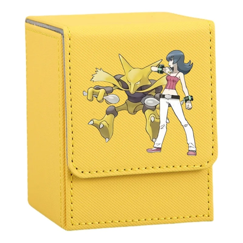 Caitlin Card Case Alakazam Lucian Gothitelle Bronzong Ptcg Diy Leather Action Toy Figure Anime Game Collection Storage Box