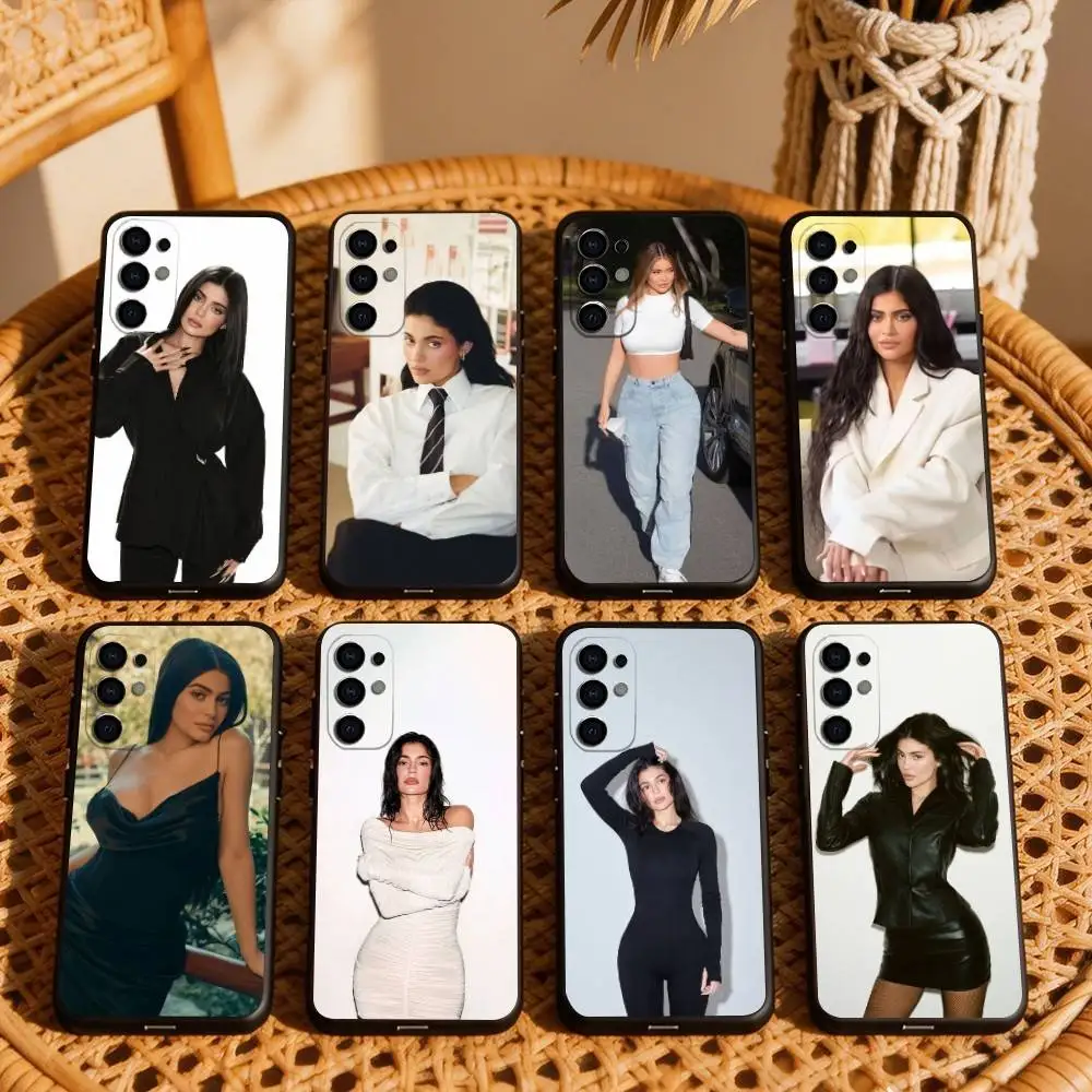 C-Celebrities K-Kylie J-Jenner Phone Case For Samsung S25,S24,S21,S22,S23,S30,Ultra,S20,Plus,Fe,Lite,Note,10,Black Cover