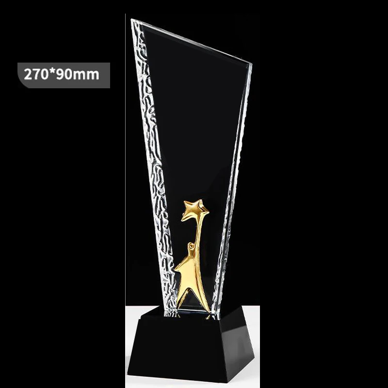 كأس كريستال على شكل شفرة إبداعية مخصصة، مكافأة تذكارية ممتازة لتزيين المنزل، وسام هونر الذهب والفضة والنحاس، قطعة واحدة